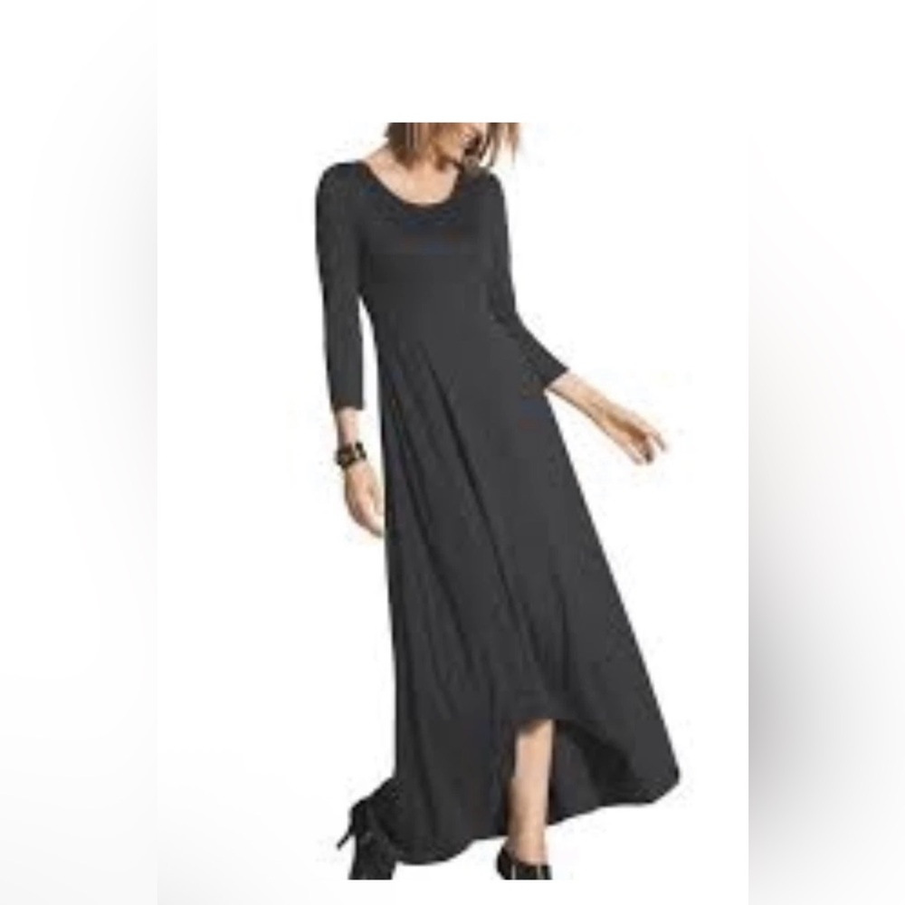 Chico's Elegant Grey Long Sleeve Dress